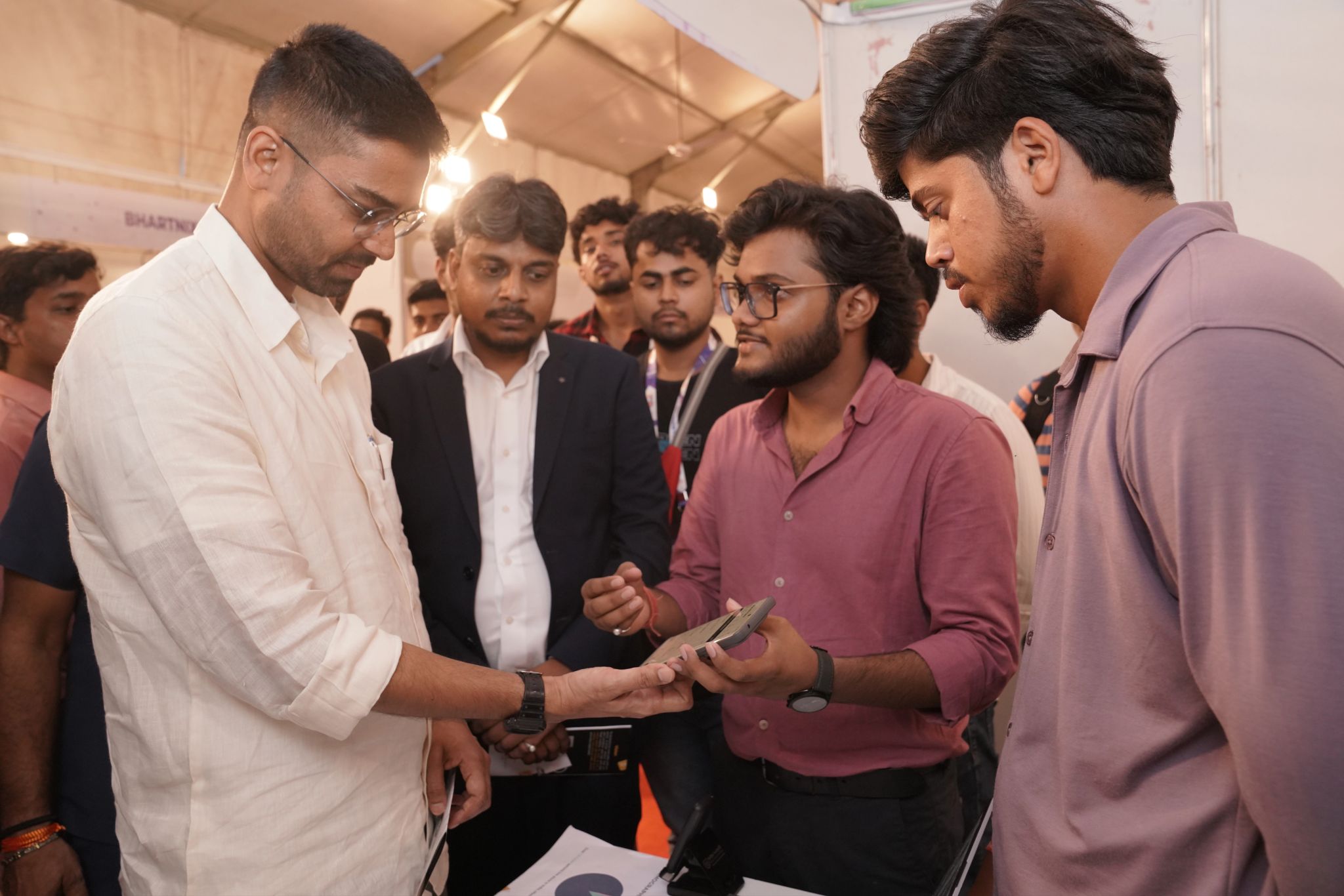 Ayush Raj with the Panchayati Raj Minister at the Bihar AI Summit 2026